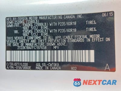 Zdjęcie 14 z 14 samochodu: 2015 LEXUS RX 350 BASE VIN:2T2ZK1BA7FC197658 - miniatura