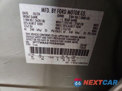 Zdjęcie 12 z 12 samochodu: 2024 FORD MAVERICK XL VIN:3FTTW8A97RRB66990 - miniatura
