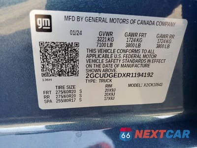 Zdjęcie 12 z 12 samochodu: 2024 CHEVROLET SILVERADO K1500 LTZ VIN:2GCUDGEDXR1194192 - miniatura