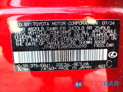 Zdjęcie 12 z 12 samochodu: 2024 LEXUS IS 350 F SPORT DESIGN VIN:JTHBZ1E26R5036692 - miniatura