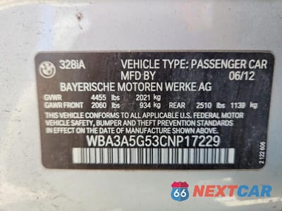 Zdjęcie 12 z 12 samochodu: 2012 BMW 328 I VIN:WBA3A5G53CNP17229 - miniatura