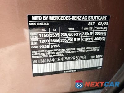 Zdjęcie 12 z 12 samochodu: 2023 MERCEDES-BENZ GLB 250 VIN:W1N4M4GB4PW295298 - miniatura