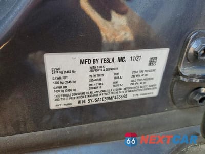 Zdjęcie 12 z 12 samochodu: 2021 TESLA MODEL S VIN:5YJSA1E50MF455695 - miniatura