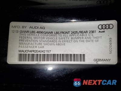 Zdjęcie 12 z 12 samochodu: 2014 AUDI A5 PREMIUM VIN:WAUCFAFR2EA042157 - miniatura