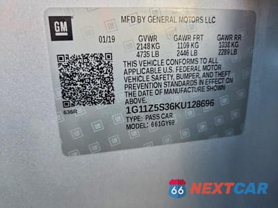 Zdjęcie 12 z 12 samochodu: 2019 CHEVROLET IMPALA LT VIN:1G11Z5S36KU128696 - miniatura