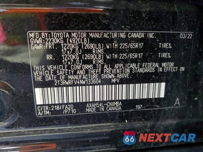 Zdjęcie 14 z 14 samochodu: 2022 TOYOTA RAV4 HYBRID XLE VIN:2T3RWRFV4NW133604 - miniatura