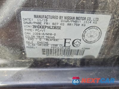 Zdjęcie 12 z 12 samochodu: 2019 NISSAN MICRA VIN:3N1CK3CP1KL236232 - miniatura