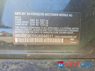 Zdjęcie 12 z 12 samochodu: 2016 BMW 328 I SULEV VIN:WBA8E9C55GK644511 - miniatura