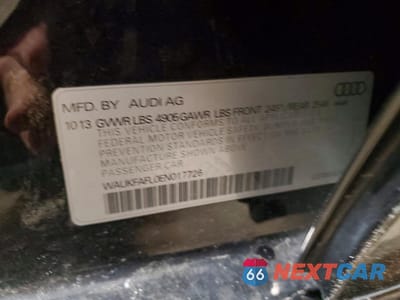 Zdjęcie 12 z 12 samochodu: 2014 AUDI A4 PRESTIGE VIN:WAUKFAFL0EN017726 - miniatura