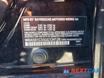 Zdjęcie 12 z 12 samochodu: 2016 BMW 535 I VIN:WBA5B1C55GG134126 - miniatura