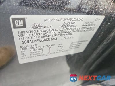 Zdjęcie 13 z 13 samochodu: 2010 CHEVROLET EQUINOX LT VIN:2CNALPEW8A6214093 - miniatura
