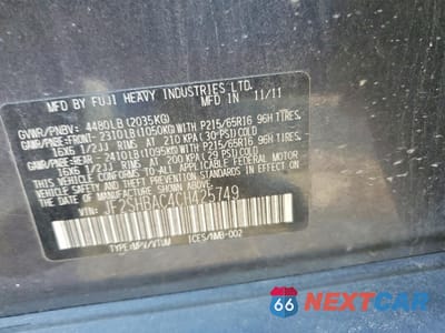 Zdjęcie 13 z 14 samochodu: 2012 SUBARU FORESTER 2.5X VIN:JF2SHBAC4CH425749 - miniatura