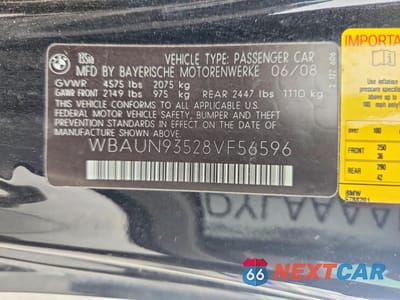 Zdjęcie 12 z 12 samochodu: 2008 BMW 135 I VIN:WBAUN93528VF56596 - miniatura