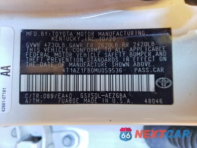 Zdjęcie 12 z 12 samochodu: 2021 TOYOTA AVALON XLE VIN:4T1AZ1FB0MU059536 - miniatura