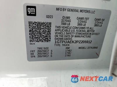 Zdjęcie 12 z 12 samochodu: 2023 GMC SIERRA K1500 VIN:1GTPUAEK2PZ205912 - miniatura