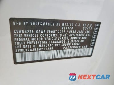 Zdjęcie 12 z 12 samochodu: 2018 VOLKSWAGEN JETTA SEL VIN:3VWL17AJ5JM211295 - miniatura