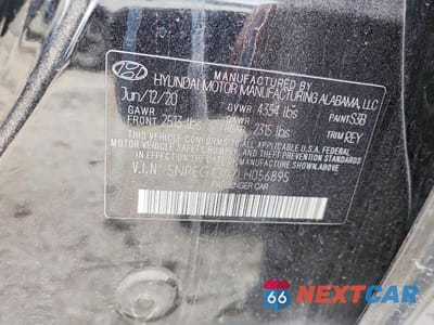 Zdjęcie 12 z 12 samochodu: 2020 HYUNDAI SONATA SE VIN:5NPEG4JA7LH056895 - miniatura