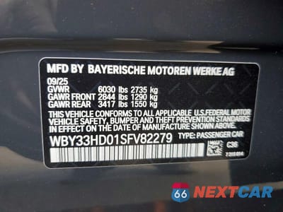 Zdjęcie 12 z 12 samochodu: 2025 BMW I4 M50 VIN:WBY33HD01SFV82279 - miniatura