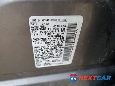 Zdjęcie 13 z 13 samochodu: 2012 NISSAN ROGUE S VIN:JN8AS5MT0CW608980 - miniatura