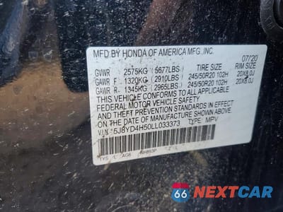 Zdjęcie 13 z 13 samochodu: 2020 ACURA MDX TECHNOLOGY VIN:5J8YD4H50LL033373 - miniatura