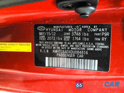 Zdjęcie 12 z 12 samochodu: 2013 HYUNDAI VELOSTER BASE VIN:KMHTC6ADXDU084816 - miniatura
