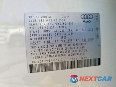 Zdjęcie 13 z 13 samochodu: 2014 AUDI SQ5 PREMIUM PLUS VIN:WA1CGAFP9EA129613 - miniatura