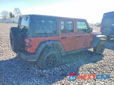 Trzecie zdjęcie samochodu z tyłu: 2021 JEEP WRANGLER UNLIMITED SPORT VIN:1C4HJXDGXMW715712 - miniatura