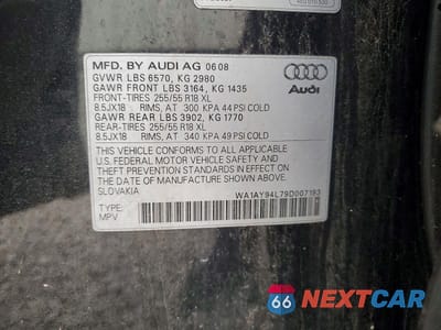 Zdjęcie 13 z 13 samochodu: 2009 AUDI Q7 3.6 QUATTRO VIN:WA1AY94L79D007193 - miniatura