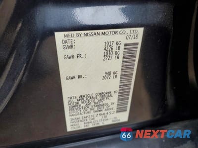 Zdjęcie 12 z 12 samochodu: 2018 NISSAN ALTIMA 2.5 S VIN:1N4AL3AP2JC294452 - miniatura