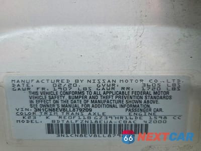 Zdjęcie 12 z 12 samochodu: 2020 NISSAN VERSA SV VIN:3N1CN8EV8LL879209 - miniatura