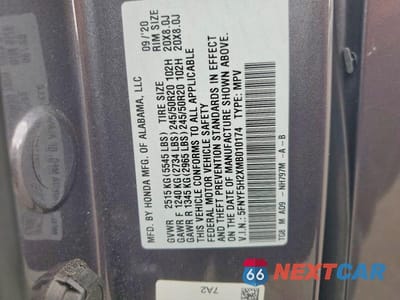 Zdjęcie 13 z 13 samochodu: 2021 HONDA PILOT SE VIN:5FNYF5H2XMB010174 - miniatura