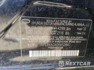 Zdjęcie 12 z 12 samochodu: 2012 HYUNDAI SONATA GLS VIN:5NPEB4AC4CH452847 - miniatura
