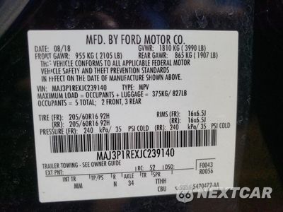 Zdjęcie 13 z 13 samochodu: 2018 FORD ECOSPORT S VIN:MAJ3P1REXJC239140 - miniatura
