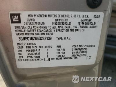 Zdjęcie 13 z 13 samochodu: 2005 CHEVROLET SUBURBAN C1500 VIN:3GNEC16Z65G233139 - miniatura
