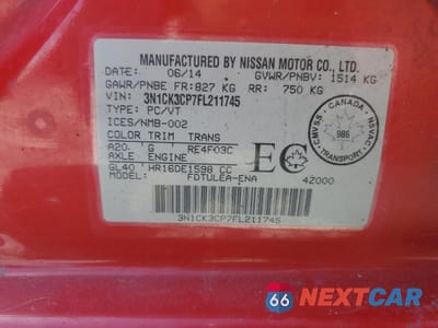 Zdjęcie 12 z 12 samochodu: 2015 NISSAN MICRA VIN:3N1CK3CP7FL211745 - miniatura