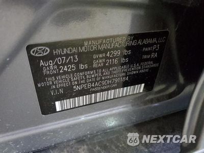 Zdjęcie 12 z 12 samochodu: 2013 HYUNDAI SONATA GLS VIN:5NPEB4AC9DH791184 - miniatura