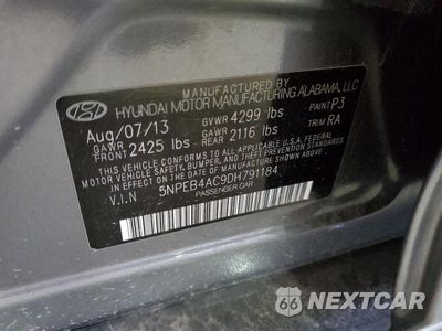 Zdjęcie 12 z 12 samochodu: 2013 HYUNDAI SONATA GLS VIN:5NPEB4AC9DH791184 - miniatura
