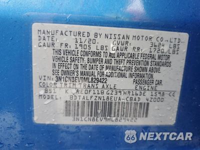 Zdjęcie 12 z 12 samochodu: 2021 NISSAN VERSA SV VIN:3N1CN8EV9ML829422 - miniatura