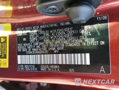 Zdjęcie 15 z 15 samochodu: 2010 TOYOTA HIGHLANDER VIN:5TDZK3EH9AS004287 - miniatura