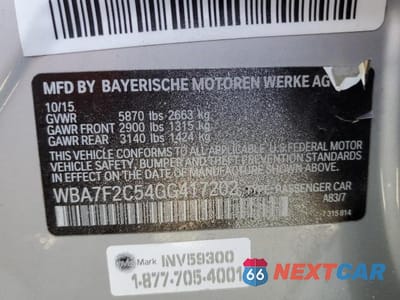 Zdjęcie 12 z 12 samochodu: 2016 BMW 750 XI VIN:WBA7F2C54GG417202 - miniatura