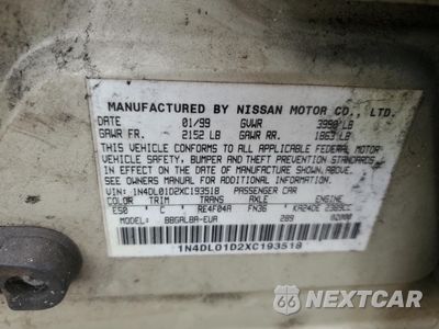 Zdjęcie 12 z 12 samochodu: 1999 NISSAN ALTIMA XE VIN:1N4DL01D2XC193518 - miniatura