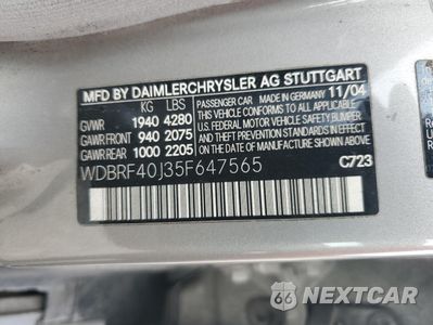 Zdjęcie 12 z 12 samochodu: 2005 MERCEDES-BENZ C 230K SPORT SEDAN VIN:WDBRF40J35F647565 - miniatura