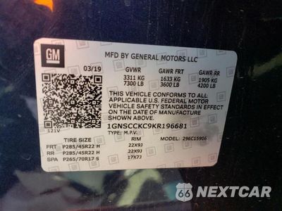 Zdjęcie 13 z 13 samochodu: 2019 CHEV TAHOE C1500 PREMIER VIN:1GNSCCKC9KR196681 - miniatura