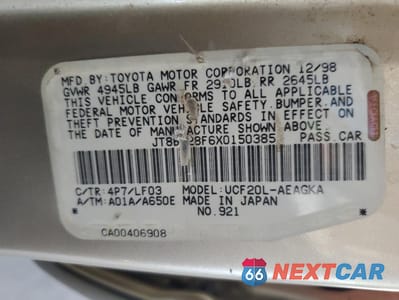 Zdjęcie 12 z 12 samochodu: 1999 LEXUS LS 400 VIN:JT8BH28F6X0150385 - miniatura