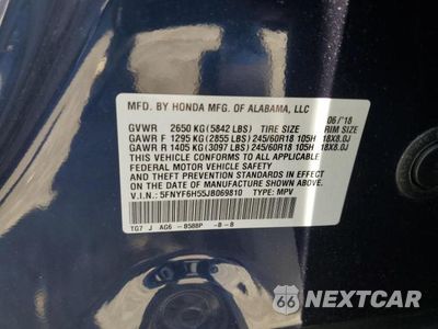 Zdjęcie 14 z 14 samochodu: 2018 HONDA PILOT EXL VIN:5FNYF6H55JB069810 - miniatura