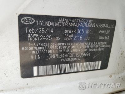 Zdjęcie 12 z 12 samochodu: 2014 HYUNDAI SONATA GLS VIN:5NPEB4ACXEH905694 - miniatura