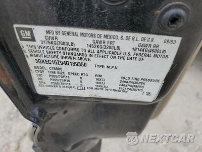 Zdjęcie 13 z 13 samochodu: 2004 GMC YUKON XL C1500 VIN:3GKEC16Z94G139350 - miniatura