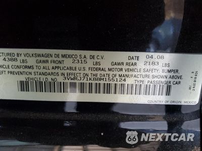 Zdjęcie 14 z 14 samochodu: 2008 VOLKSWAGEN JETTA WOLFSBURG VIN:3VWRJ71K88M155124 - miniatura