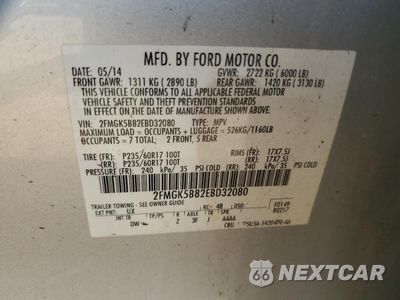Zdjęcie 14 z 16 samochodu: 2014 FORD FLEX SE VIN:2FMGK5B82EBD32080 - miniatura
