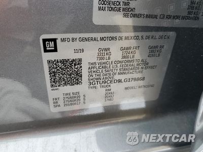 Zdjęcie 12 z 12 samochodu: 2020 GMC SIERRA K1500 ELEVATION VIN:3GTU9CED9LG179868 - miniatura